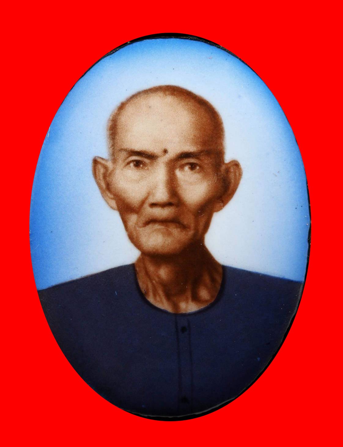 297121 ล๊อคเก็ตอาจารย์โง้วกิมโคย  เซียนแปะโรงสี รุ่นแรก  หน้าแก่ ฉากฟ้า พิมพ์กลาง  หน้าเล็ก ปี2519  จ.ปทุมธานี